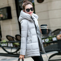 冬季新款韩版时尚棉服女中长款修身显瘦连帽保暖百搭棉袄冬天外套