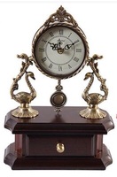 包邮盈慧高档纯铜复古中欧式实木台/座钟客厅装饰钟表时尚外观