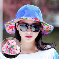 夏季女士特价太阳帽 韩版女两面可折叠遮阳帽 防紫外线太阳帽盆帽