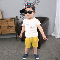 童装夏季套装男童2016新款韩版宝宝竹节棉短袖两件套幼童韩版服装