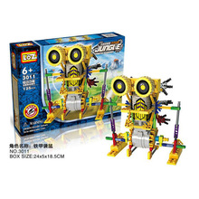 俐智loz变形小眼机器人3011 儿童益智拼装电动玩具