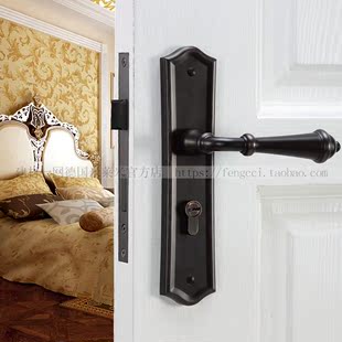 米莱米静音门锁三件套室内房门锁欧式简约实木门锁卧室锁具把手