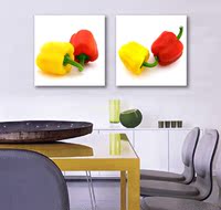 餐厅装饰画挂画水果墙壁画饭厅无框画高档厨房现代简约画两联果蔬