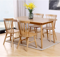北欧实木餐桌简约现代长方形橡木餐桌椅组合小户型温莎椅整装包邮