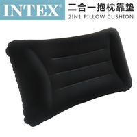 INTEX68670 单人植绒毛靠背垫 抱枕 汽车座椅靠垫充气绿色绒毛枕