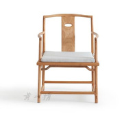 老榆木圈椅新中式免漆家具仿古实木茶椅餐椅现代官帽太师椅热卖