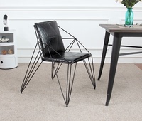 北欧创意主题餐椅金属铁艺简约个性家用餐椅工业风loft设计师椅子