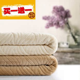 冬季法兰绒纯色毛毯加厚珊瑚绒毯子保暖床单休闲毯单人双人盖毯