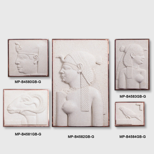 古埃及人物动物浮雕壁饰创意墙饰立体石板雕刻装饰品特色复古艺术