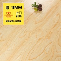 榆木强化浅色复合木地板12mm 环保 卧室 防水浮雕面白色特价直销