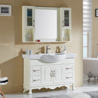欧式橡木浴室柜组合仿古落地卫浴柜洗脸盆柜卫生间镜柜洗手台套装