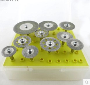 10PC金刚石切割片（套件）玻璃玉石模型制作圆锯片 DIY打磨工具