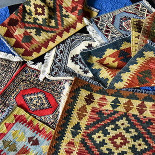 波斯土耳其民族小块迷你椅垫床头柜垫茶几垫 桌布挂毯装饰毯垫