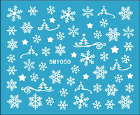 满28包邮 日韩3D美甲贴纸冬季圣诞节雪花饰品指甲油胶贴花带背胶