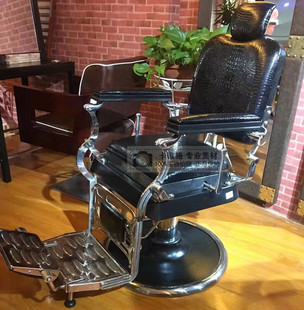 复古养发椅子大油泵底盘刮脸升降美发椅子放倒理发椅Barber chair