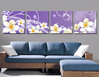 唯美花卉现代装饰画客厅卧室无框画四联画沙发背景墙壁画挂画包邮