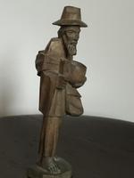 西洋古董木雕收藏：1960年代美国全手工人物木雕016