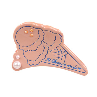 醋酸板材 日本TP同款可爱冰激凌造型珍珠贝壳抓夹发夹发饰包邮