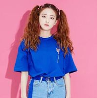 韩国定制icecream12官网正品代购 可爱卡通粉红顽皮豹半袖宽松T恤