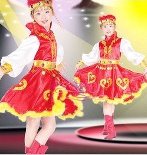 少儿筷子舞蹈演出服儿童表演服饰民族蒙族女童幼儿蒙古舞服装裙装