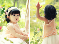 纸飞机儿童摄影服装 2岁女童拍照服饰 韩版可爱女宝服装 2017