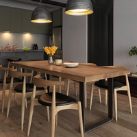 LOFT美式铁艺餐桌椅实木长方形咖啡桌办公桌会议桌电脑桌工作台