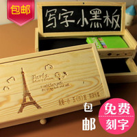 实木制铅笔盒韩国中小学生多功能木头文具盒男童女孩儿童定制木质