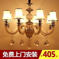 简欧后现代客厅卧室水晶吊灯 大气餐厅欧式白色别墅大厅玻璃灯具