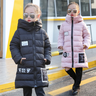 冬季新款女童中长款羽绒棉服2016韩版中大童加厚棉衣外套童装