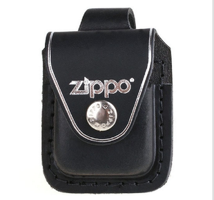 zippo打火机套黑色真皮皮套通用配件芝宝正品专柜美国原装zp正版
