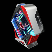 玩嘉半兽人台式电脑发烧高端全铝钢化玻璃透明水冷游戏ATX大机箱