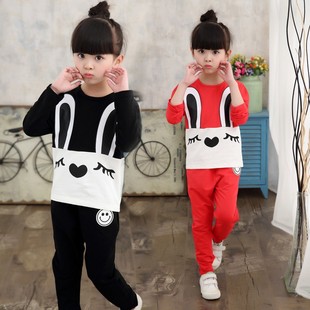 8岁女童秋装两件套2016新款6韩版长袖卫衣5春秋装12儿童卡通套装