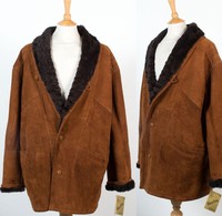 70年代意大利产 美利奴毛皮一体 vintage男款经典古着羊皮大衣