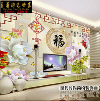 中式3d玉雕电视瓷砖背景墙 家和富贵 客厅沙发陶瓷砖背景墙浮雕