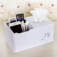 欧式桌面卷纸圆筒盒多功能卫生间创意纸巾盒车用茶几遥控器收纳盒