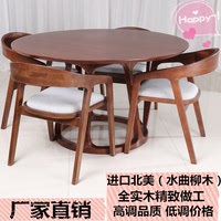 创意水曲柳大圆桌欧式全实木圆餐桌椅复古做旧铁艺新款饭桌子圆形