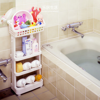 日本进口卫生间置物架落地洗手间浴室免打孔收纳架洗衣机储物架子
