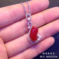 【格瑞美珠宝】独家设计款，有机红宝石吊坠，18K+钻石+珍珠镶嵌