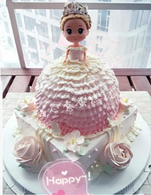 上海儿童宝宝芭比生日蛋糕 小公主周岁百天双满月生日蛋糕配送