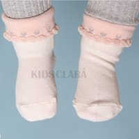 KIDS CLARA韩国进口正品翻边松口婴儿童袜子宝宝棉质睡眠防滑短袜