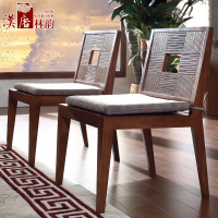 东南亚风格家具 槟榔色餐厅实木餐椅凳子 实木椅子可拆洗靠背椅