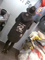 2016冬装新款韩版字母连帽休闲时尚羊绒衫毛衣中长款针织衫外套女
