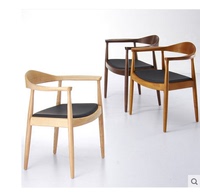 特价餐椅实木椅子肯尼迪总统椅北欧餐厅椅真皮圈椅电脑椅座椅
