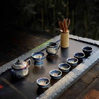 景德镇功夫茶杯陶瓷天目釉窑变茶具套装家用送礼全套盖碗茶壶整套