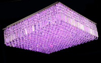 现代奢华型客厅正方形水晶吸顶灯LED低压灯