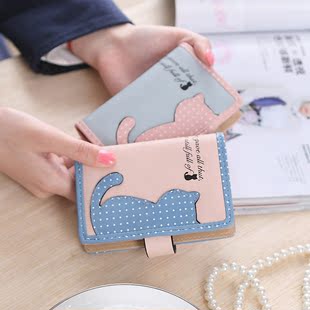 卡包女式韩版女士韩国搭扣小清新防消磁多卡位可爱迷你新款卡片包