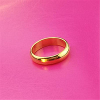 越南沙金情侣对戒女士欧币首饰品戒子黄金仿真假男士戒指一对镀金