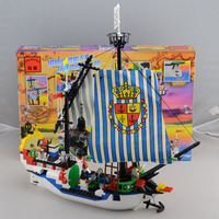 正品启蒙305皇家战舰 加勒比海盗船310片拼装积木8岁儿童玩具包邮