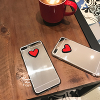 三星C7/C9pro手机壳note5包边软套A8/A7可爱情侣韩国刺绣爱心镜面