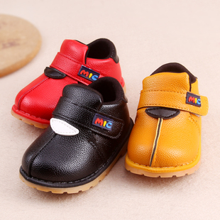 童鞋1-2岁婴幼儿学步棉鞋 男女儿童鞋防滑软底宝宝加绒保暖皮鞋潮